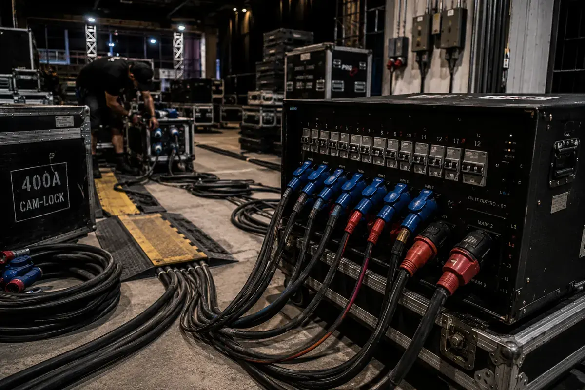 Power distribution equipment and cabling for event production